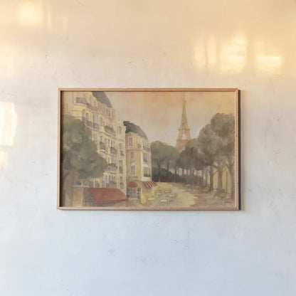 Twilight From the Balcony by Albena Hristova. shown as a paper print in a natural frame. Available as a archival giclee rolled canvas, fine art paper, or poster print. SKU 55385i.