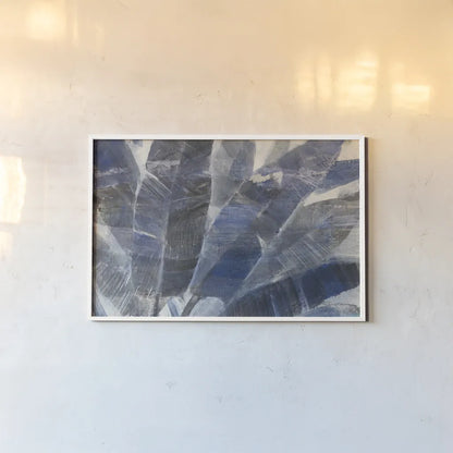 Twilight Palms by Albena Hristova. shown as a paper print in a white frame. Available as a archival giclee rolled canvas, fine art paper, or poster print. SKU 70618i.