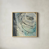 Twister by Albena Hristova. Shown in a natural wood glass frame for a timeless modern aesthetic. Available as an archival giclee rolled canvas, fine art paper, or poster print. SKU 21374a.