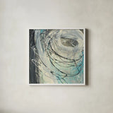 Twister by Albena Hristova. Shown in a crisp white glass frame for a clean and minimalist style. Available as an archival giclee rolled canvas, fine art paper, or poster print. SKU 21374a.
