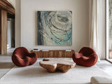 Twister by Albena Hristova. Shown as extra-large giant wall art in a modern living room. Available as an archival giclee rolled canvas, fine art paper, or poster print. SKU 21374a.