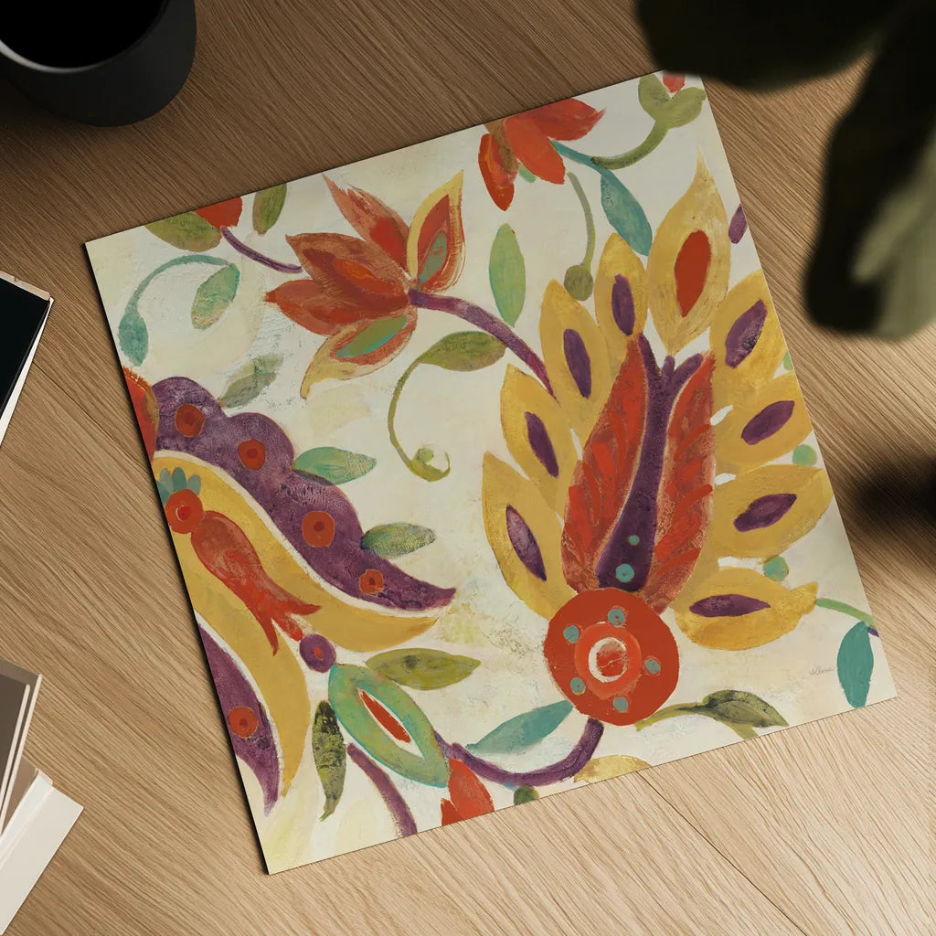 Two Step Spice and Purple v2 Crop by Albena Hristova. Shown as a detailed flat fine art print, highlighting archival giclee quality. Available as an archival giclee rolled canvas, fine art paper, or poster print. SKU 43119a.