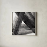 Under the Bridge II Dark Crop by Albena Hristova. Shown in a crisp white glass frame for a clean and minimalist style. Available as an archival giclee rolled canvas, fine art paper, or poster print. SKU 68429a.