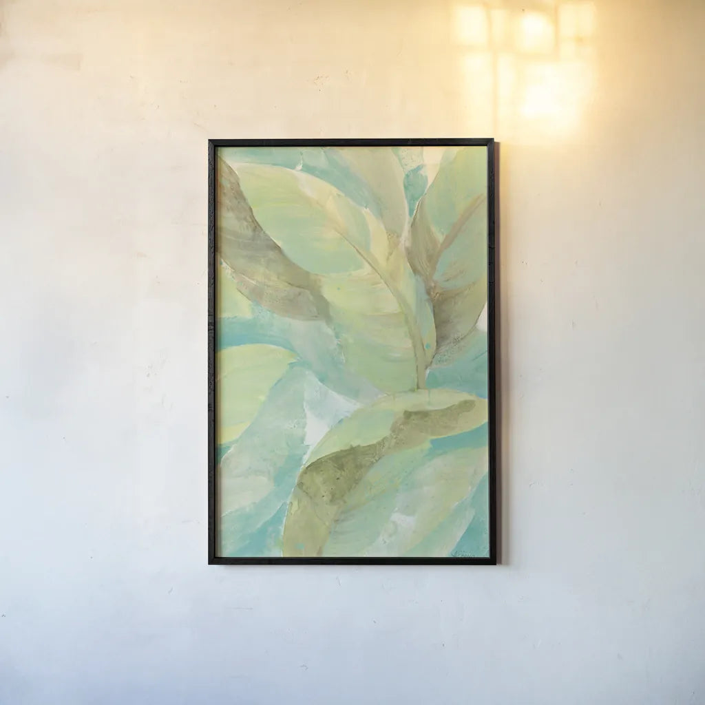 Under the Palms II by Albena Hristova. shown as a paper print in a black flame. Available as a archival giclee rolled canvas, fine art paper, or poster print. SKU 38264h.