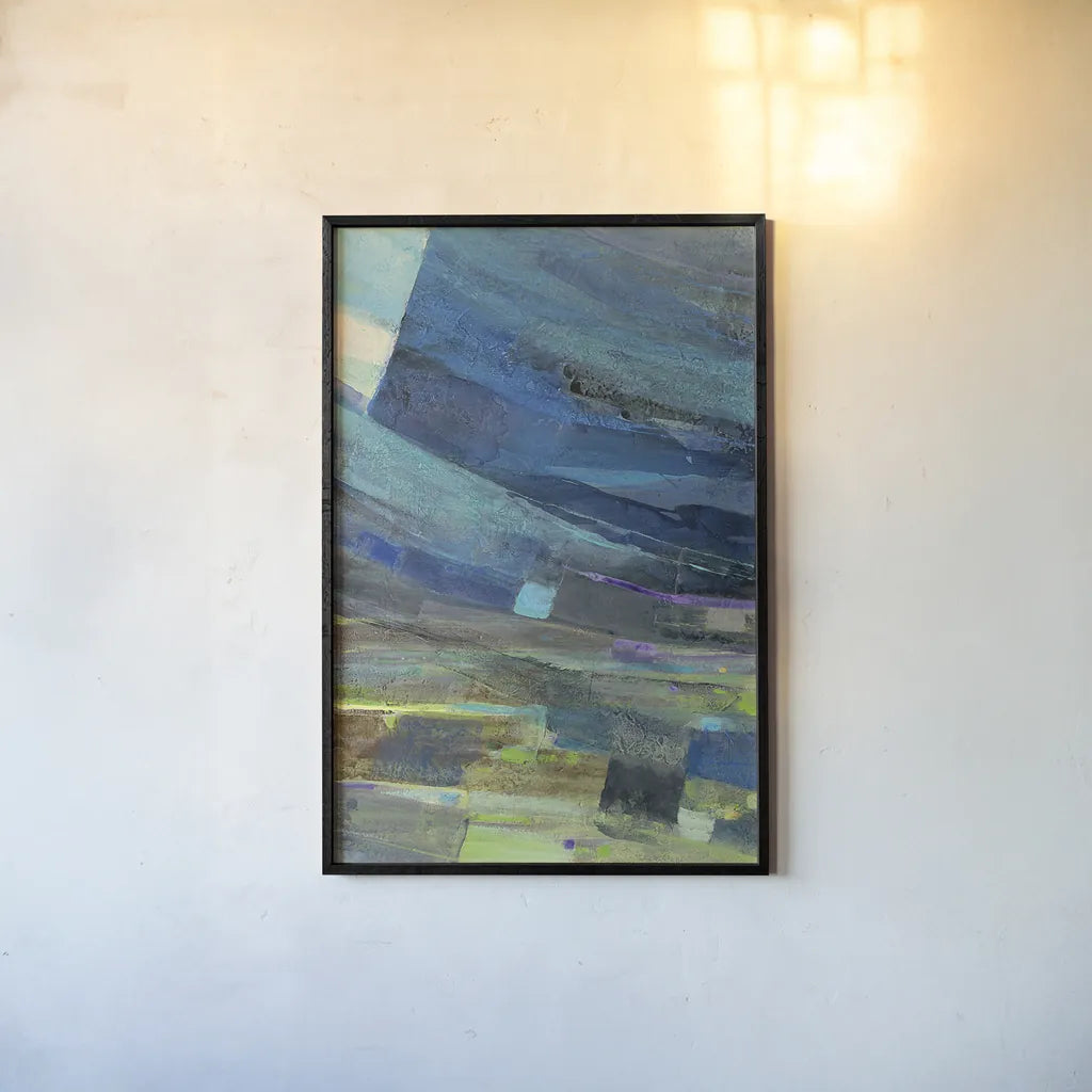 View of the Coast II by Albena Hristova. shown as a paper print in a black flame. Available as a archival giclee rolled canvas, fine art paper, or poster print. SKU 27262h.