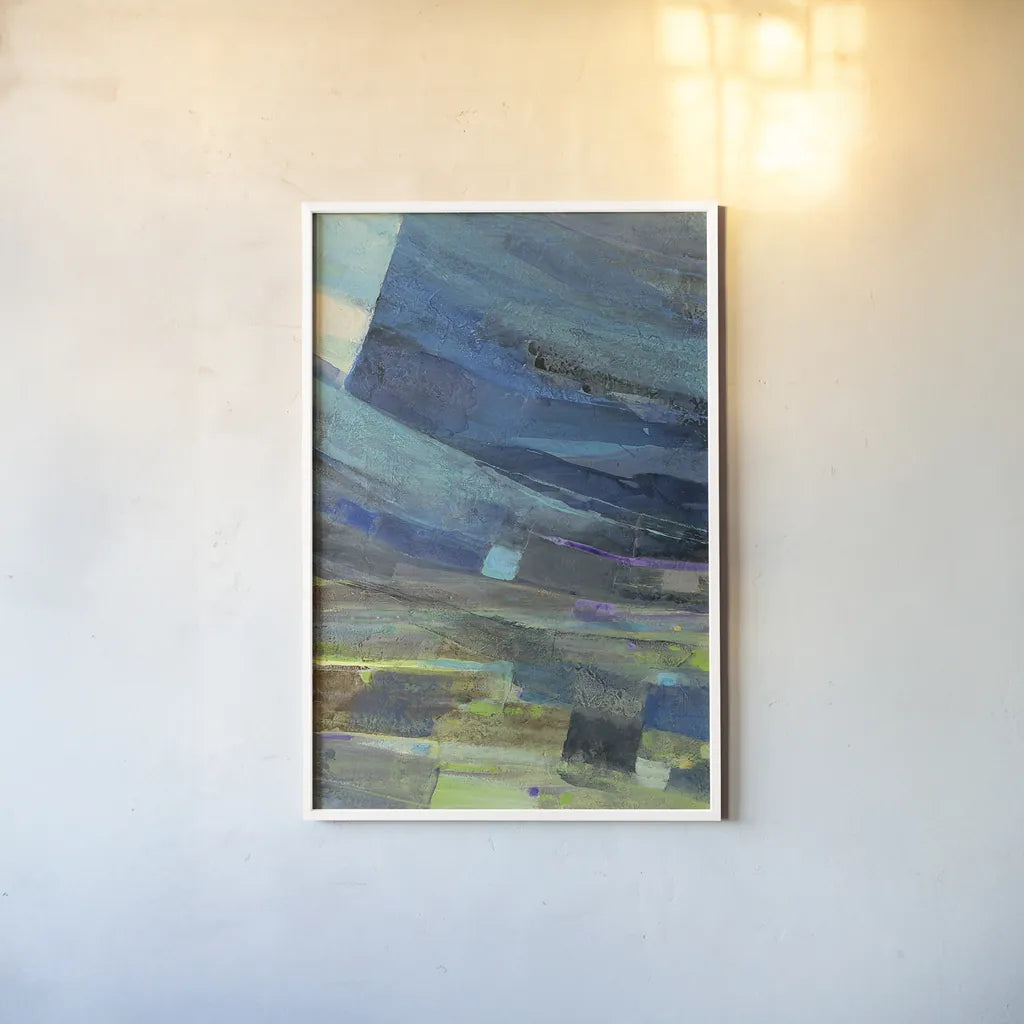 View of the Coast II by Albena Hristova. shown as a paper print in a white frame. Available as a archival giclee rolled canvas, fine art paper, or poster print. SKU 27262h.