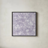 Vines on Lavender by Albena Hristova. Shown in a sleek black glass frame for a contemporary gallery look. Available as an archival giclee rolled canvas, fine art paper, or poster print. SKU 71519a.