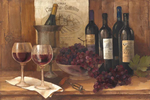 Vintage Wine by Albena Hristova. SKU 6367i. Archival Giclee Fine art print for wall decor.