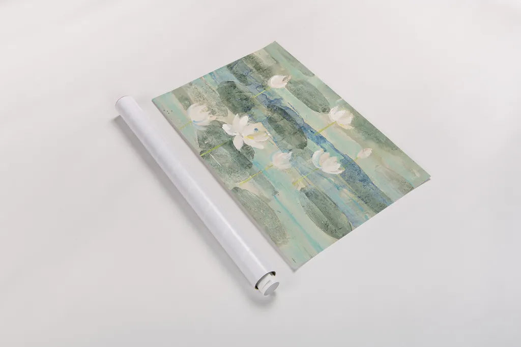 Water Lilies Bright by Albena Hristova. shown as a rolled paper print. Available as archival giclee rolled canvas, fine art paper, or poster print. SKU 29248i.