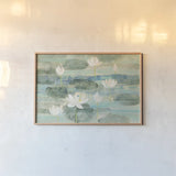 Water Lilies Bright by Albena Hristova. shown as a paper print in a natural frame. Available as a archival giclee rolled canvas, fine art paper, or poster print. SKU 29248i.
