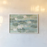 Water Lilies Bright by Albena Hristova. shown as a paper print in a white frame. Available as a archival giclee rolled canvas, fine art paper, or poster print. SKU 29248i.