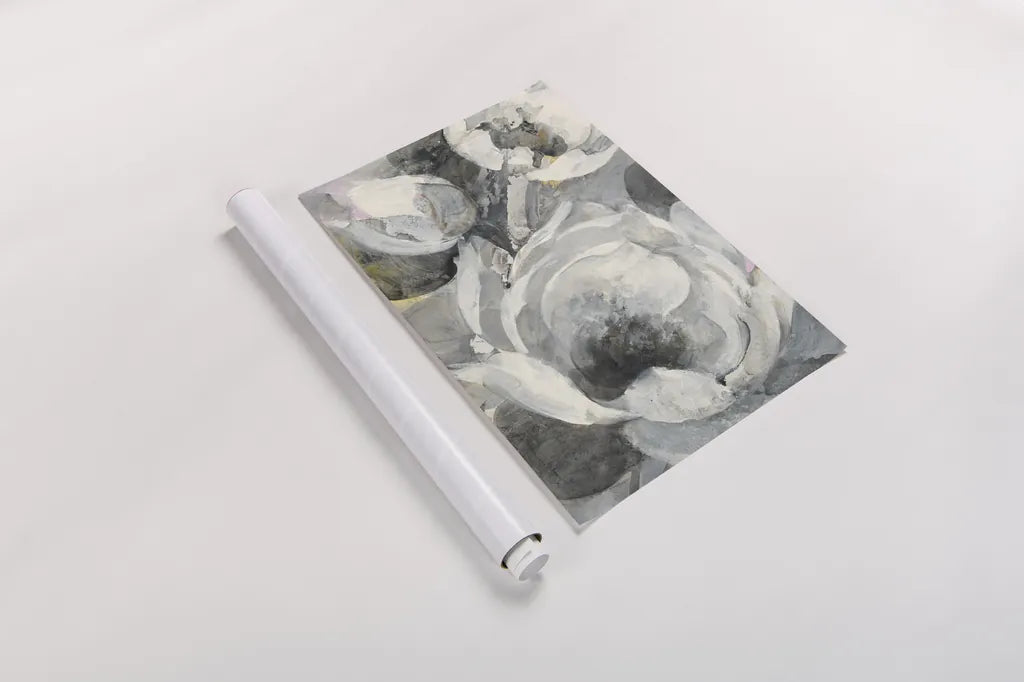 White Delight I by Albena Hristova. shown as a rolled paper print. Available as archival giclee rolled canvas, fine art paper, or poster print. SKU 57917h.