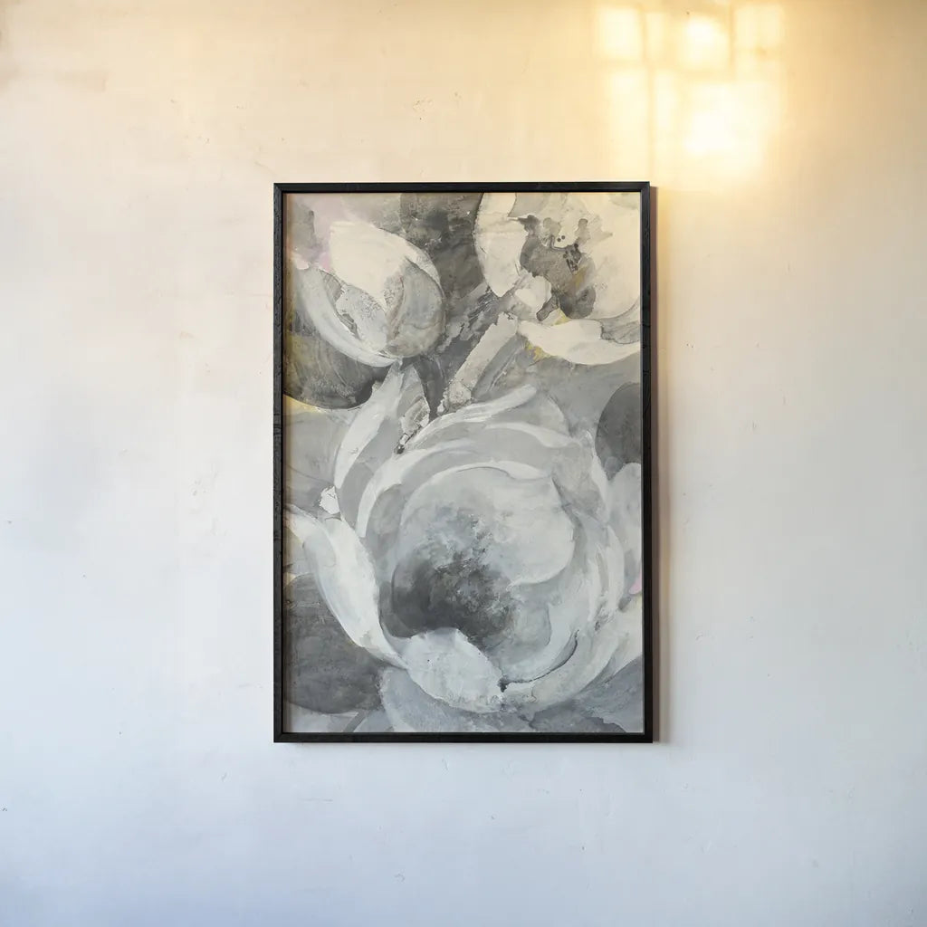 White Delight I by Albena Hristova. shown as a paper print in a black flame. Available as a archival giclee rolled canvas, fine art paper, or poster print. SKU 57917h.