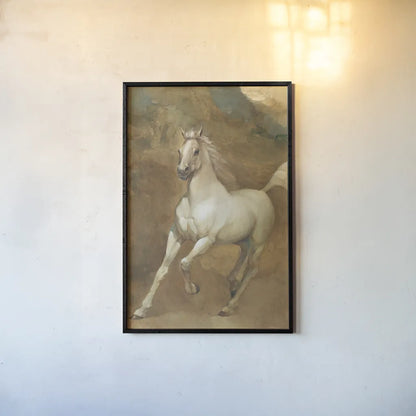 White Knight Crop by Albena Hristova. shown as a paper print in a black flame. Available as a archival giclee rolled canvas, fine art paper, or poster print. SKU 6264h.