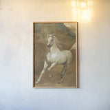 White Knight Crop by Albena Hristova. shown as a paper print in a natural frame. Available as a archival giclee rolled canvas, fine art paper, or poster print. SKU 6264h.