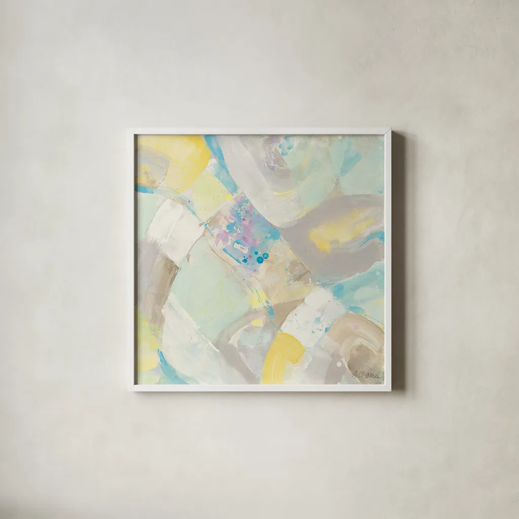 White Rock I by Albena Hristova. Shown in a crisp white glass frame for a clean and minimalist style. Available as an archival giclee rolled canvas, fine art paper, or poster print. SKU 21371a.