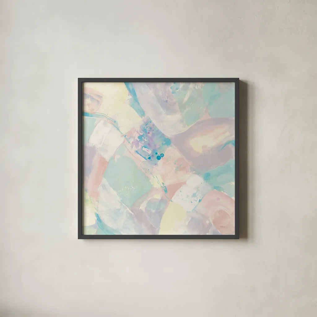 White Rock I Pastel by Albena Hristova. Shown in a sleek black glass frame for a contemporary gallery look. Available as an archival giclee rolled canvas, fine art paper, or poster print. SKU 48320a.