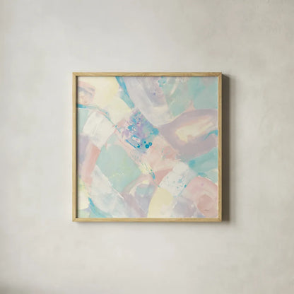 White Rock I Pastel by Albena Hristova. Shown in a natural wood glass frame for a timeless modern aesthetic. Available as an archival giclee rolled canvas, fine art paper, or poster print. SKU 48320a.