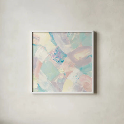 White Rock I Pastel by Albena Hristova. Shown in a crisp white glass frame for a clean and minimalist style. Available as an archival giclee rolled canvas, fine art paper, or poster print. SKU 48320a.