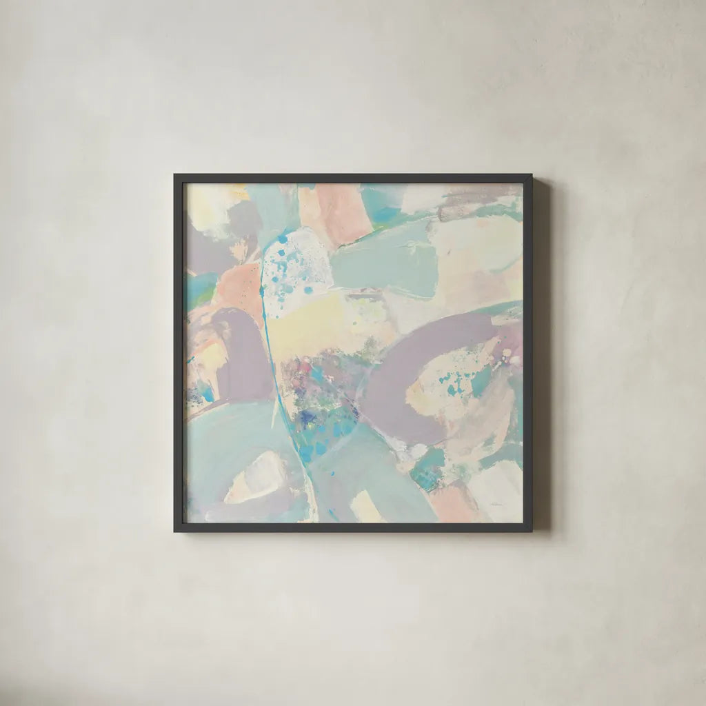 White Rock II Pastel by Albena Hristova. Shown in a sleek black glass frame for a contemporary gallery look. Available as an archival giclee rolled canvas, fine art paper, or poster print. SKU 48321a.