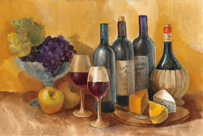 Wine and Fruit I v2 by Albena Hristova. SKU 49937i. Archival Giclee Fine art print for wall decor.