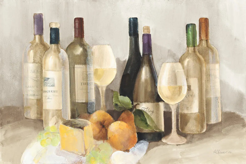Wine and Fruit II v2 Light by Albena Hristova. SKU 51871i. Archival Giclee Fine art print for wall decor.