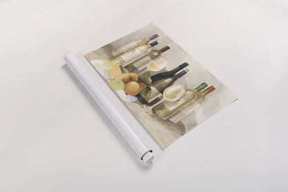 Wine and Fruit II v2 Light by Albena Hristova. shown as a rolled paper print. Available as archival giclee rolled canvas, fine art paper, or poster print. SKU 51871i.