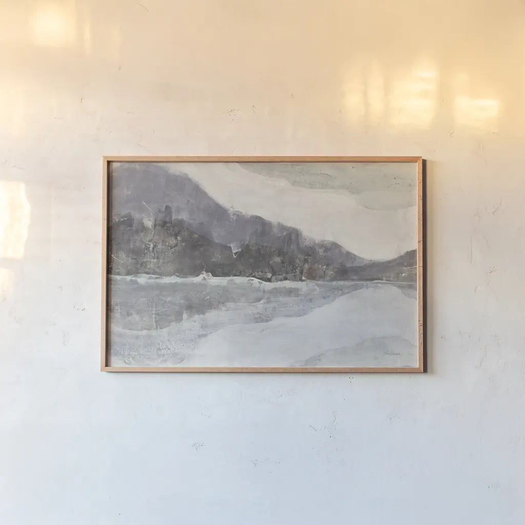 Winter Landscape Neutral Crop by Albena Hristova. shown as a paper print in a natural frame. Available as a archival giclee rolled canvas, fine art paper, or poster print. SKU 60556i.