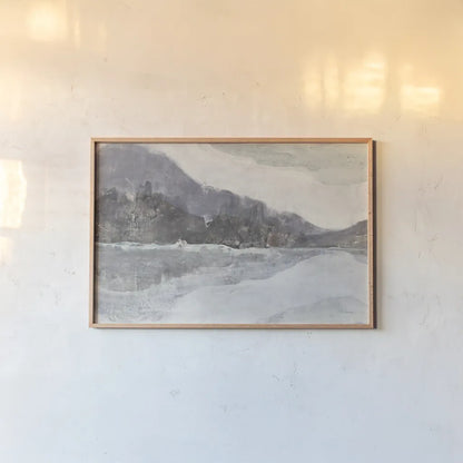 Winter Landscape Neutral Crop by Albena Hristova. shown as a paper print in a natural frame. Available as a archival giclee rolled canvas, fine art paper, or poster print. SKU 60556i.