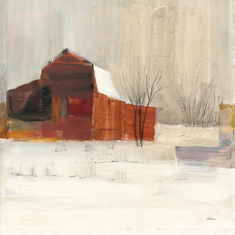 Winter on the Farm by Albena Hristova. SKU 38926a. Archival Giclee Fine art print for wall decor.