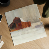 Winter on the Farm by Albena Hristova. Shown as a detailed flat fine art print, highlighting archival giclee quality. Available as an archival giclee rolled canvas, fine art paper, or poster print. SKU 38926a.