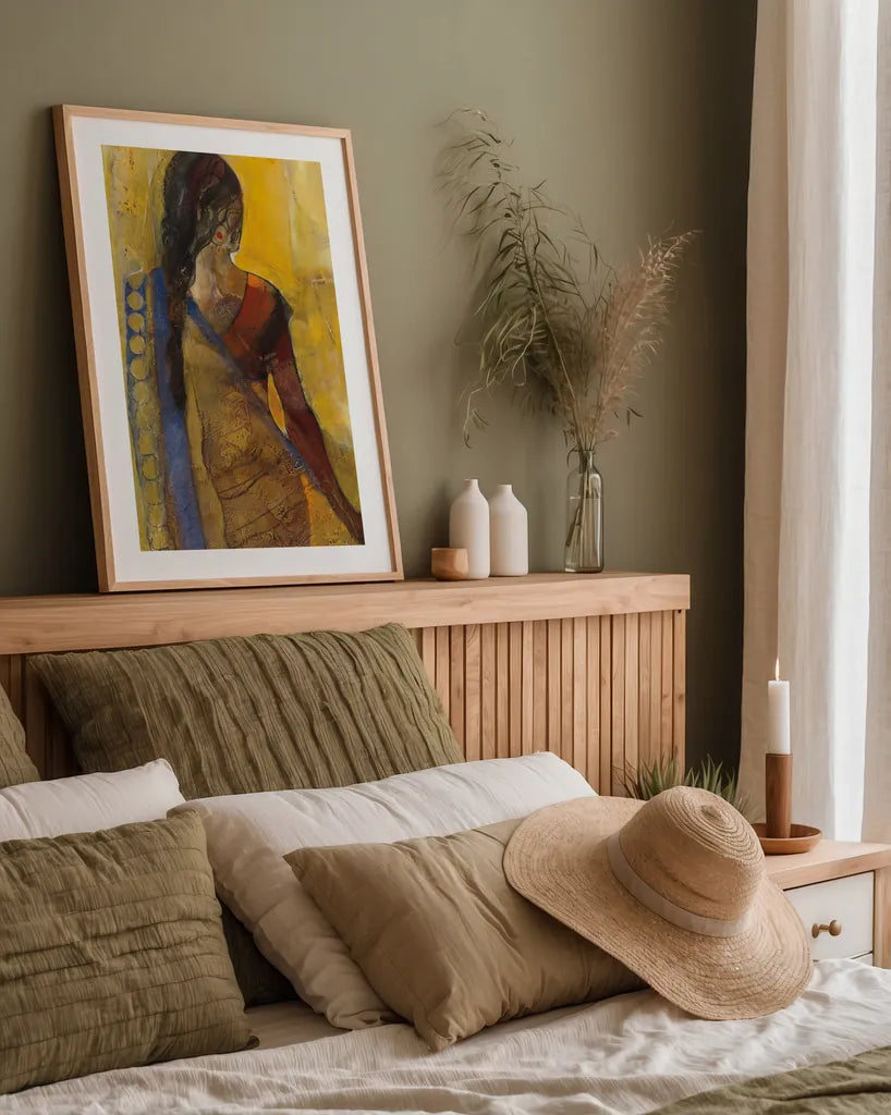 Women of the World I by Albena Hristova. shown as a paper print in a natural frame. Available as a archival giclee rolled canvas, fine art paper, or poster print. SKU 71614h.