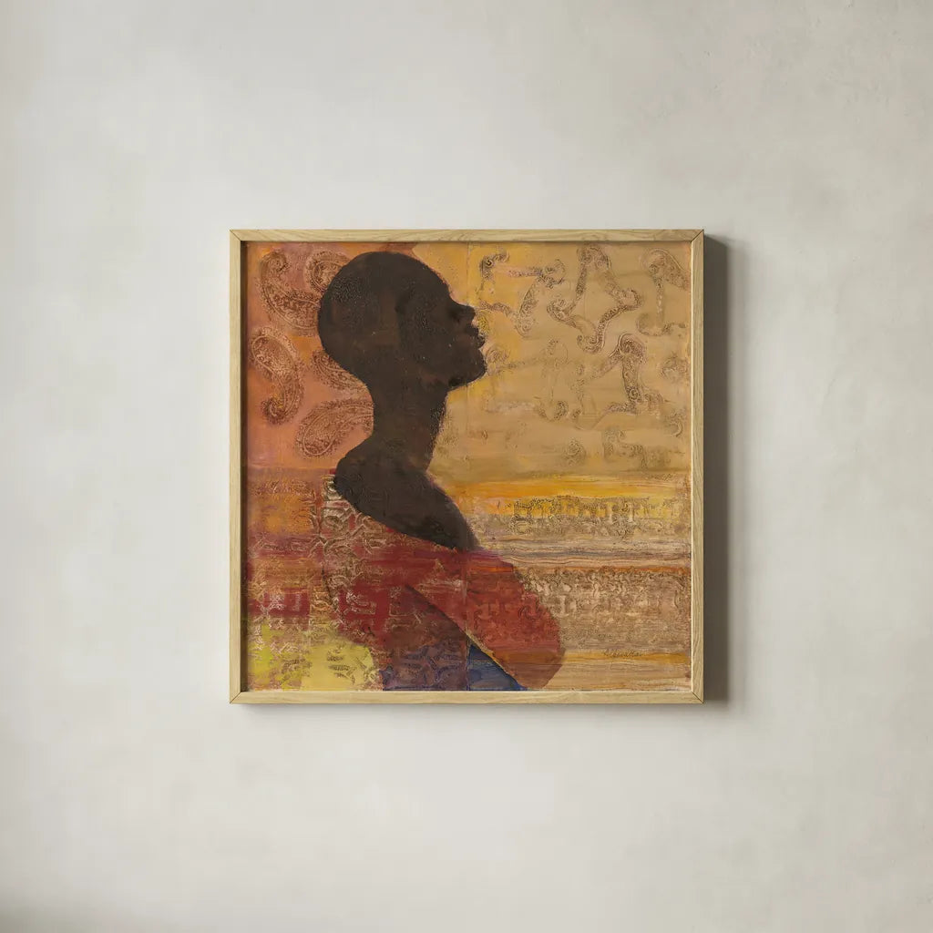 Women of the World III Crop by Albena Hristova. Shown in a natural wood glass frame for a timeless modern aesthetic. Available as an archival giclee rolled canvas, fine art paper, or poster print. SKU 71616a.
