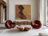 Women of the World III Crop by Albena Hristova. Shown as extra-large giant wall art in a modern living room. Available as an archival giclee rolled canvas, fine art paper, or poster print. SKU 71616a.