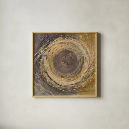 Wooden Rings by Albena Hristova. Shown in a natural wood glass frame for a timeless modern aesthetic. Available as an archival giclee rolled canvas, fine art paper, or poster print. SKU 25232a.