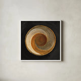 Woven Beauty I on Black by Albena Hristova. Shown in a crisp white glass frame for a clean and minimalist style. Available as an archival giclee rolled canvas, fine art paper, or poster print. SKU 59353a.