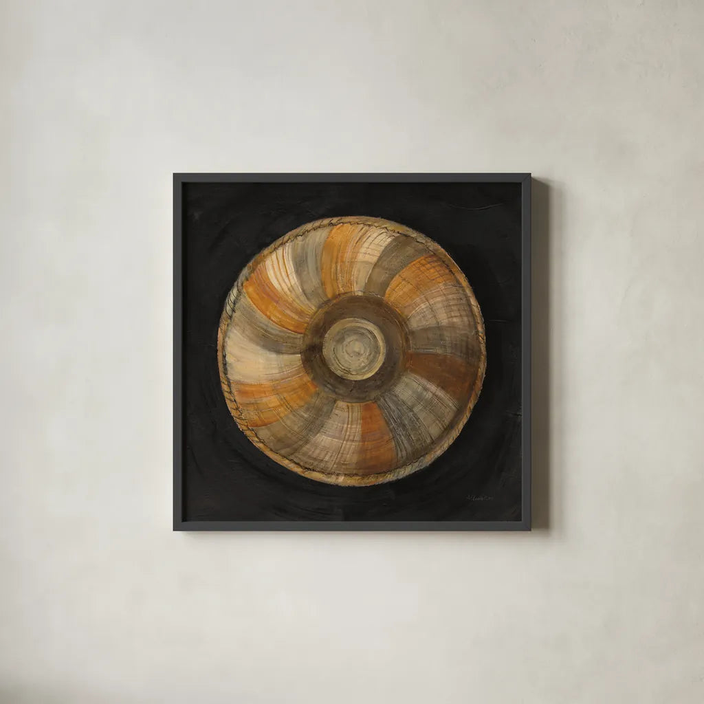 Woven Beauty II on Black by Albena Hristova. Shown in a sleek black glass frame for a contemporary gallery look. Available as an archival giclee rolled canvas, fine art paper, or poster print. SKU 59354a.