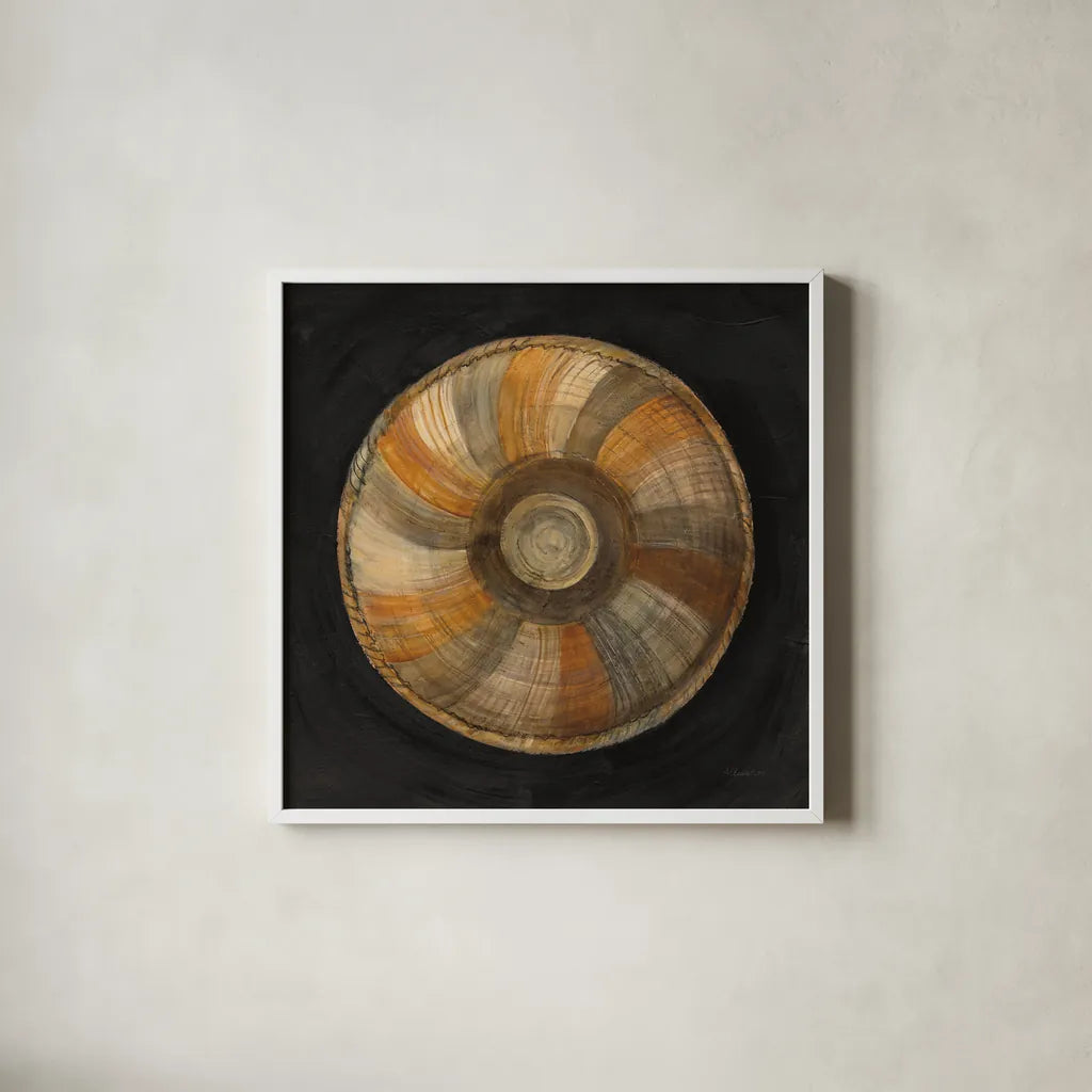 Woven Beauty II on Black by Albena Hristova. Shown in a crisp white glass frame for a clean and minimalist style. Available as an archival giclee rolled canvas, fine art paper, or poster print. SKU 59354a.