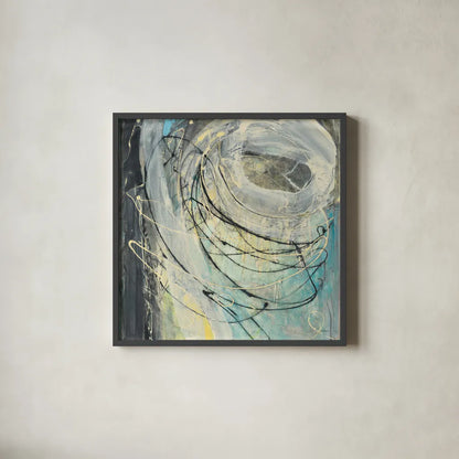 Yellow Tinted Twister by Albena Hristova. Shown in a sleek black glass frame for a contemporary gallery look. Available as an archival giclee rolled canvas, fine art paper, or poster print. SKU 46704a.