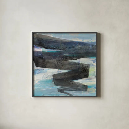 Zag by Albena Hristova. Shown in a sleek black glass frame for a contemporary gallery look. Available as an archival giclee rolled canvas, fine art paper, or poster print. SKU 63829a.