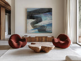 Zig by Albena Hristova. Shown as extra-large giant wall art in a modern living room. Available as an archival giclee rolled canvas, fine art paper, or poster print. SKU 63828a.