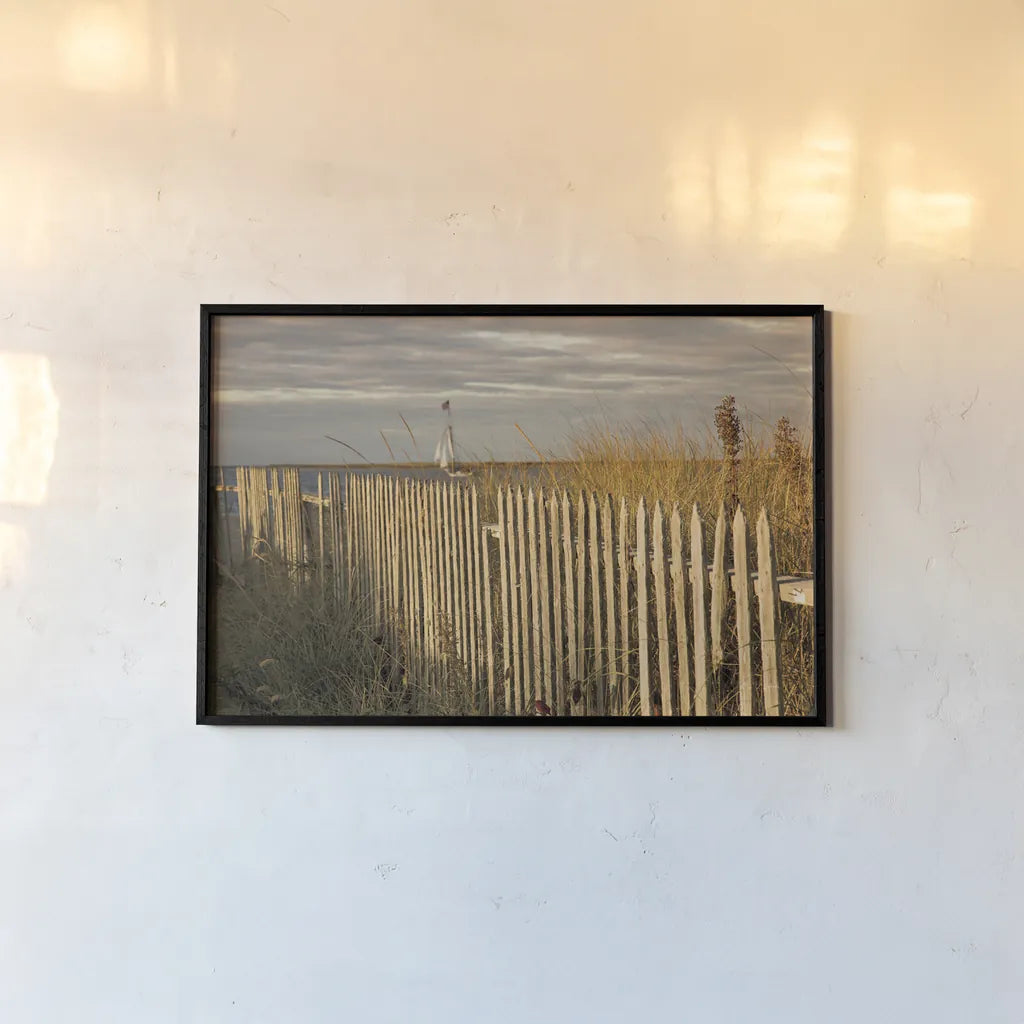 Along the Fence I by Aledanda. shown as a paper print in a black flame. Available as a archival giclee rolled canvas, fine art paper, or poster print. SKU 46208i.