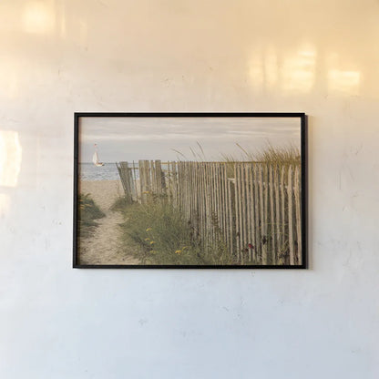 Along the Fence II by Aledanda. shown as a paper print in a black flame. Available as a archival giclee rolled canvas, fine art paper, or poster print. SKU 46209i.