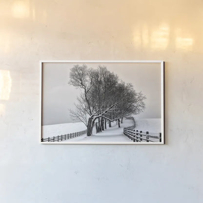 Along the Lane I by Aledanda. shown as a paper print in a white frame. Available as a archival giclee rolled canvas, fine art paper, or poster print. SKU 38040i.