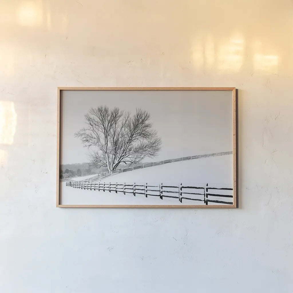 Along the Lane II by Aledanda. shown as a paper print in a natural frame. Available as a archival giclee rolled canvas, fine art paper, or poster print. SKU 38041i.