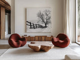 Along the Way Crop by Aledanda. Shown as extra-large giant wall art in a modern living room. Available as an archival giclee rolled canvas, fine art paper, or poster print. SKU 37467a.