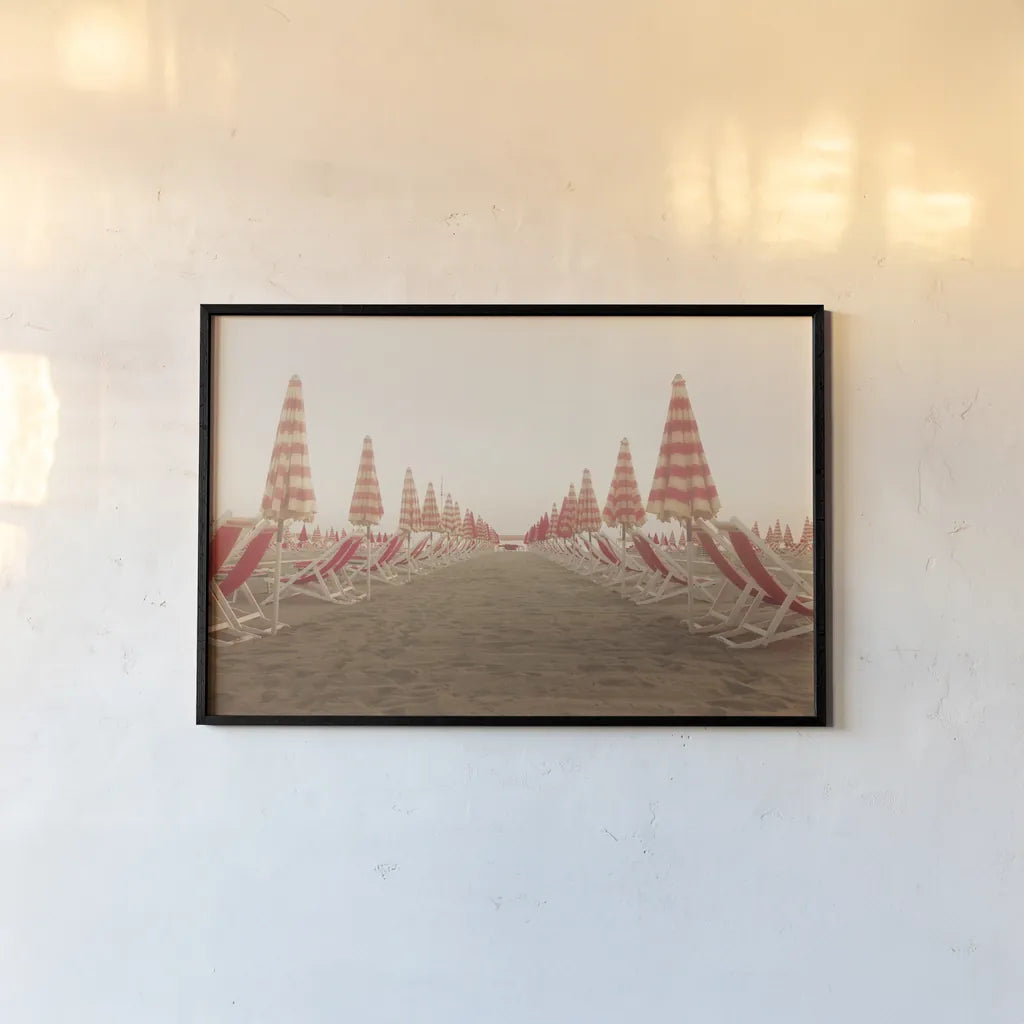 At the Beach I by Aledanda. shown as a paper print in a black flame. Available as a archival giclee rolled canvas, fine art paper, or poster print. SKU 58385i.