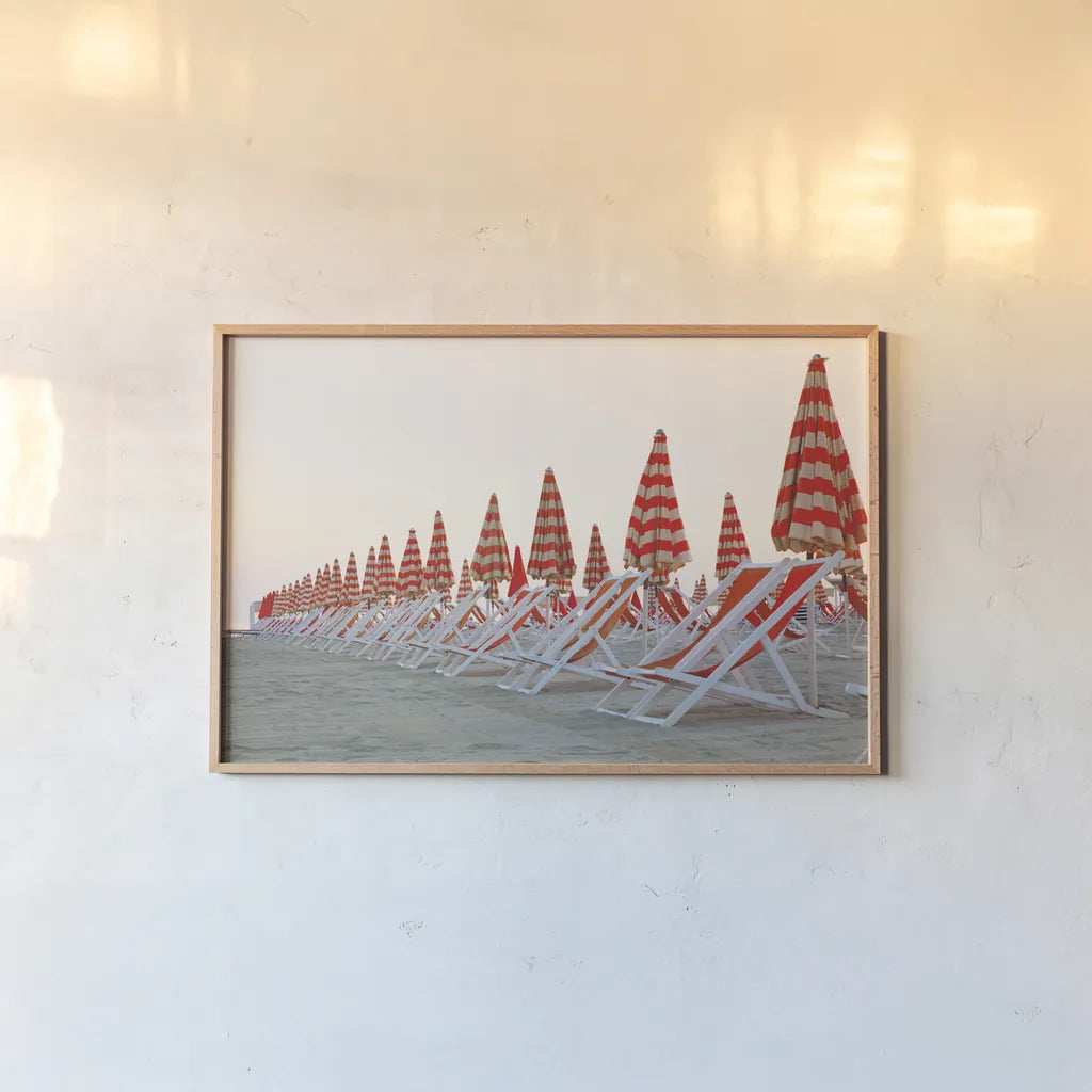 At the Beach II by Aledanda. shown as a paper print in a natural frame. Available as a archival giclee rolled canvas, fine art paper, or poster print. SKU 58386i.