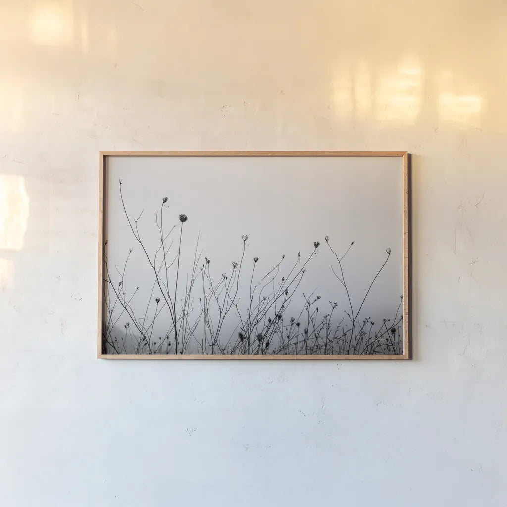 Autumn Grasses by Aledanda. shown as a paper print in a natural frame. Available as a archival giclee rolled canvas, fine art paper, or poster print. SKU 71236i.