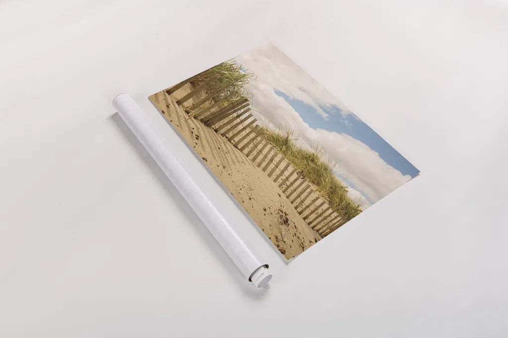 Beach Dunes I by Aledanda. shown as a rolled paper print. Available as archival giclee rolled canvas, fine art paper, or poster print. SKU 46210i.